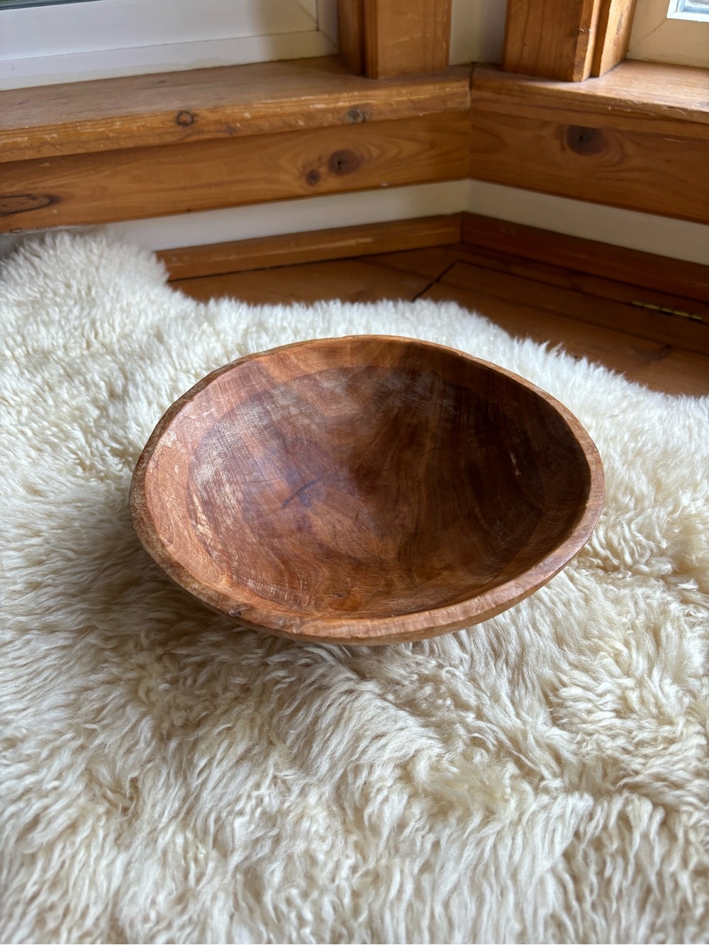 Vintage Hand Carved Wooden Bowl